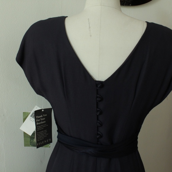 NWT 1980's CDC Filene's Navy Blue Evening Dress - Picture 6 of 7